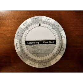Spin Slide Scheduling Wheel & Date Calculator - Set of 2 Identical Wheels