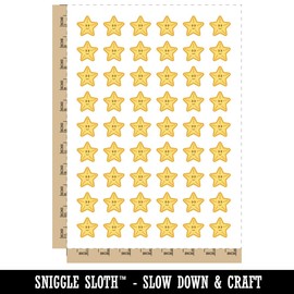 Starfish Doodle Temporary Tattoo Water Resistant Fake Body Art Set Collection - 54 1" Tattoos (1 Sheet)