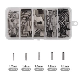 Single Barrel Crimp Sleeves Fishing Line Connector Set 500pcs/box Copper Crimp Sleeves Fishing Wire Leader Copper Tube Tool