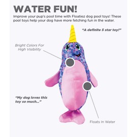 Outward Hound Floatiez Narwhal Floating Interactive Dog Toy, Large