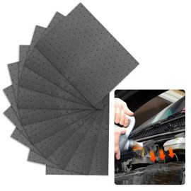 10PCS Oil Absorbent Pads 13 * 10.1",Powerful Polypropylene Oil Spill Mat Absorbs Soaks Coolant/Oil/Grease/Water-Based Fluids,Universal Reusable Oil Drain Splash Pad Car Accessories