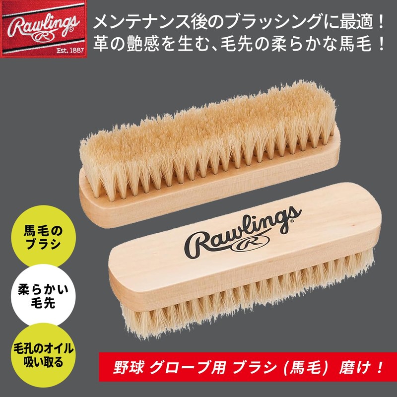 Rawlings Baseball Grab Maintenance Maintenance Brush (Horsehair) EAOL14S05 - L3.8cm