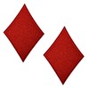 2 X Red Diamond Poker Cards - Iron On Embroidery