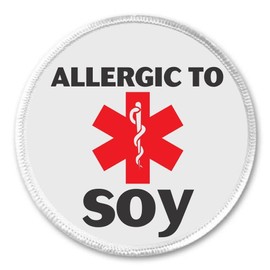 Allergic to SOY 3" Sew On Patch Medical Alert Symbol Allergy Health