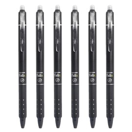 MOZXIRZ 6 Pcs Erasable Gel Ink Pens Retractable Pens Erasable Smooth Writing Pens 0.5mm Fine Point Pen Office School Pens Women Men Girls Boys Pens (Black Ink-6Pcs)