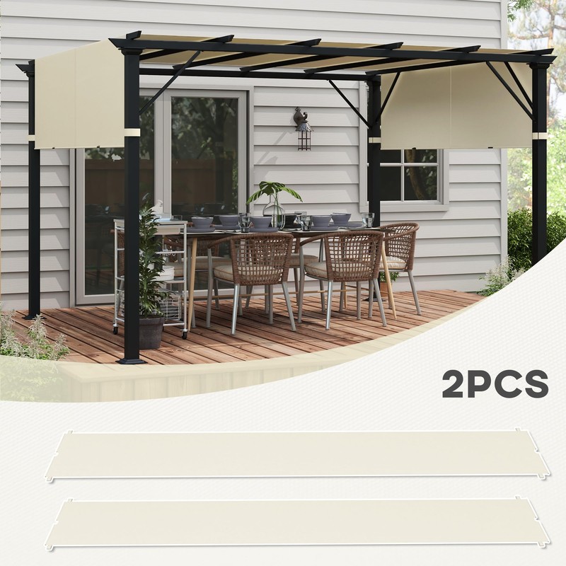 Outsunny 2 PCS 4 x 16ft Pergola Canopy Replacement, UV