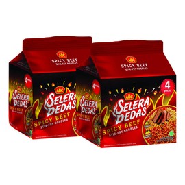 ABC Spicy Beef Stirfry Noodles, NO MSG, Hot Spicy Beef Flavor, Instant Noodles Ramen Quick Meals, Indonesian mi ABC noodles (Pack of 8)