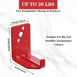 Fire Extinguisher Mount, Wall Hook, Fire Extinguisher Bracket up to 40 lbs Extinguishers, Suitable for Big and Small Fire Extinguisher, Holder for Dry Chemical and Water (20 Brackets)