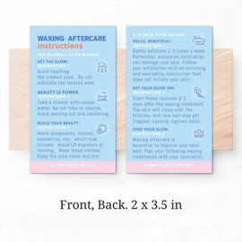 Havongki - 100 Pack - 2 x 3.5" Premium Waxing Aftercare Instructions Cards PMU Care Supplies for Professional Esthetician - WA06A100_N