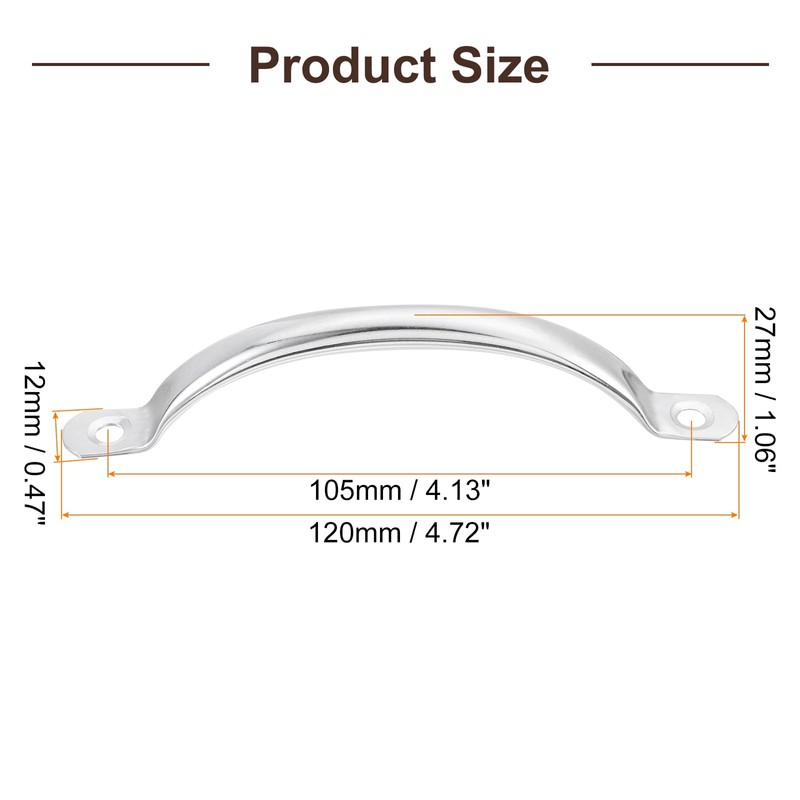 sourcing map Stainless Steel Door Pull Handles, 2Pcs 120mm/4.72" Long
