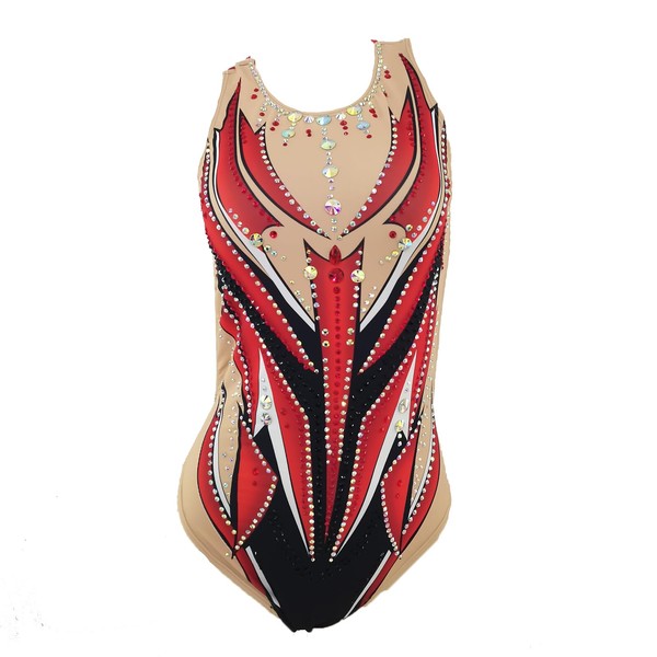 JoyCan Red Stylish and Comfortable Swimwear for Synchronized Swimming, Red,