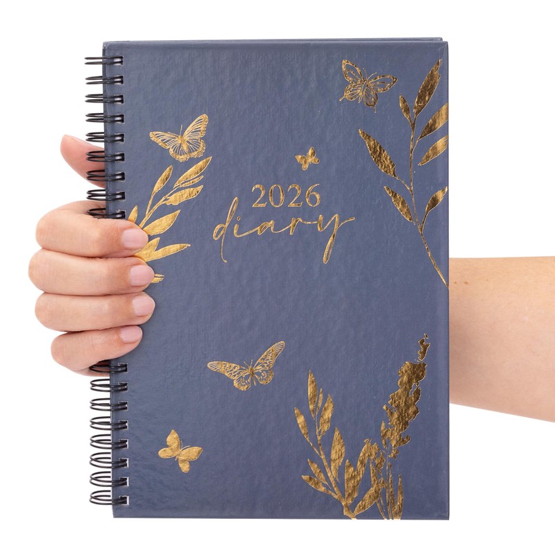evelay 2026 A5 Week to View Spiral Bound Diary Hardback