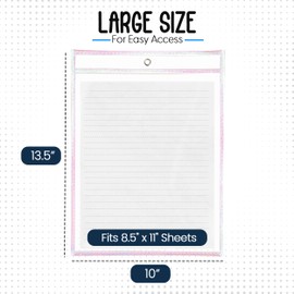 Essex Wares - 6 Pack, Shimmer, Dry Erase Pocket Document Protectors, 10" Wide x 13.5" Tall - Dry Erase Clear Plastic Sleeves - Reusable Plastic Invoice Holders, Water-Resistant & Durable