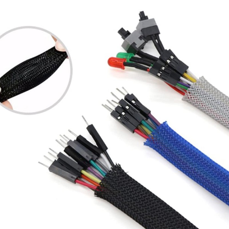 Aicosineg Wire Braided Protective Sleeve for Cable Split Power Cord