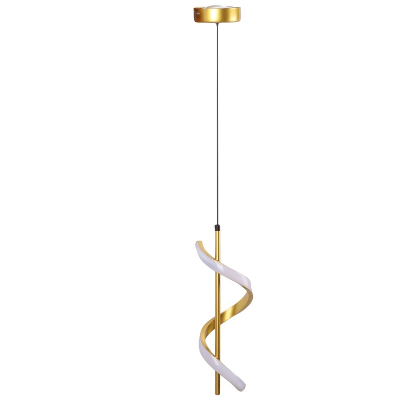 Spiral LED Pendant Light Gold Color High Brightness Eyes Protection