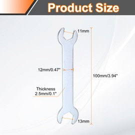 sourcing map 5pcs Double Open End Thin Wrench 11mm x 13mm Metric Super Thin Small Flat Head Wrench Galvanizing Open Ended Spanner for Automotive Repair Furniture Assembly