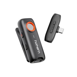 hohem MIC-01 Wireless Lavalier Microphone for iOS/Android (2 Transmitters + 1 Receiver + Charging Case for Andriod, Black)