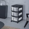 Life Story Classic 3 Shelf Storage Organizer Plastic Drawers, Black