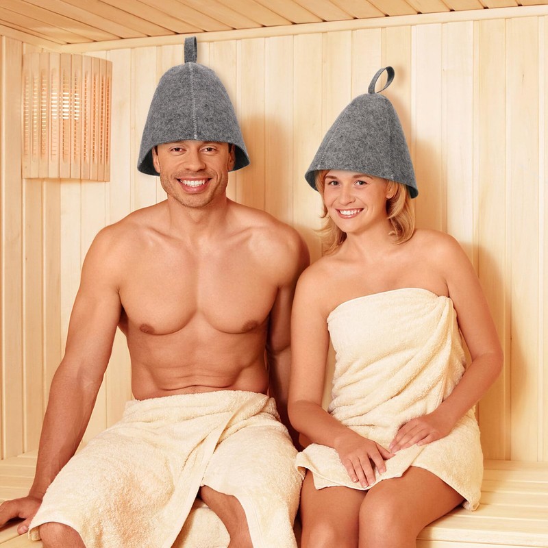 Operitacx 2pcs Felt Sauna Hat Set Wool Steam Cap Soft