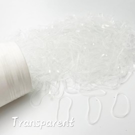 Disposable Colored Mini Elastics for Hair Ties - Soft, Skin-Friendly, & Stretchy - Perfect for Kids Over 3, Teenagers, & Women (Packs of 1000 & 1500) (1500, Transparent)