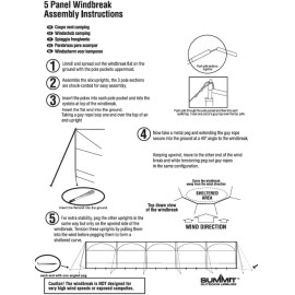Summit Windbreaker Wind Privacy Screen RV Camping 5 Panel Garden Beach Blocker Shield G
