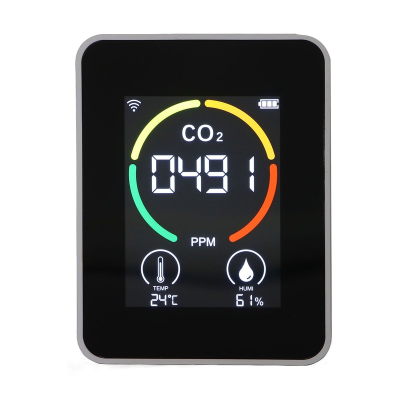 CO2 Detector Portable Battery Operated Temperature Humidity Meter Air Quality