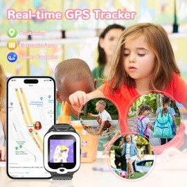 LogHog Simple Kids Smart Phone Watches for Young Girls Boys, Real Time GPS Tracking,Video Calling, Camera, Pedometer, 7puzzle Games 4G Kids Smart Watch for Children