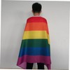 ORFOFE Flag Cape Rainbow Cape Polyester Party Wear Easy Care