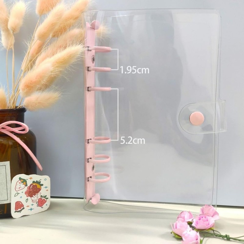 A6 6 Ring Soft PVC Clear Binder Set of 2