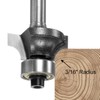 QUARKZMAN Rounded Cutter Diameter 15/64 Inch Shank 3/16 Inch Radius