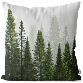 VOID Forest Landscape Cushion Cover Sofa Cushion Decorative Outdoor Cushion Decorative Cushion Size: 50 x 50 cm