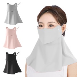 COMEDYKING 2025 Summer New Arrival, Patent Opening, Sun Protection, Face Cover, UV Protection, Cooling Mask, Washable, Sun Protection Mask, 100% Ice Silk (Patent Opening Separate, Contact Cooling, No