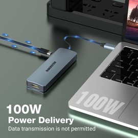 USB C Hub, 6-in-1 Multiport Adapter with 4K HDMI, USB 3.0 HUB, Aluminium Design, Fast Data Transfer, Compatible with MacBook Pro/Air