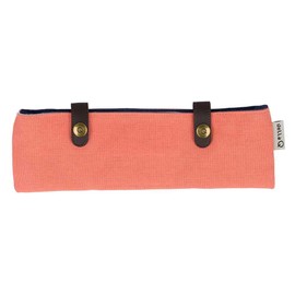 Della Q Linen Double Pointed Needle Pouch - for Knitting or Crocheting Projects, Coral, 21.6 x 7.6cm - 1 Piece