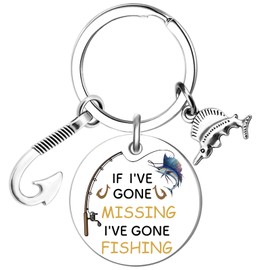 OWIGIU Fishing Gifts for Men Fishermen Cool Fish Keychain Stuff for Dad Funny Fishing Accessories for Men Hook Sailfish Decor