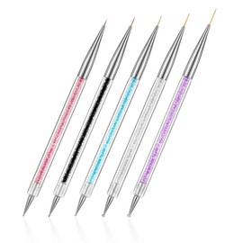 FULINJOY 5 Pcs Nail Art Liner Brushes, Dual-ended Nail Art Point Drill Drawing Brush Pen Dotting Tools Set, Nail Design Liner Brushes and Dotting Pen