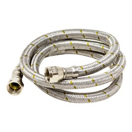 Dica Manguera Gas Flexible Aluminio 3/8 X 3/8 Flear Dica Color Plateado