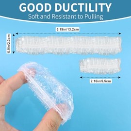 Paquete de 100 protectores desechables transparentes para las orejas, tiñe el cabello, protectores de oídos de plástico impermeables (paquete de 100 t