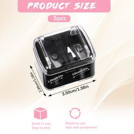 Gjinxi Eye Liner Sharpener, 5PCs Dual Holes Eye Liner Pencil Sharpener, Multi Colors Cosmetic Sharpener for Lipliner Eyeliner Pencil, Portable Make Up Manual Sharpener
