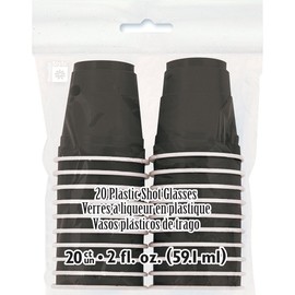 Unique Plastic Shot Glasses, 2 Oz, Black