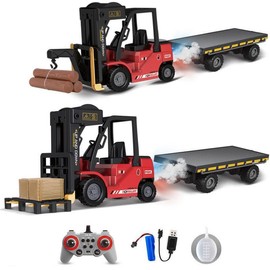 Remote Control forklifts,RC Crane Trucks Electric Forklift rc Engineering Toys car Rechargeable Battery,rc car with Spraying and Lights and Sound