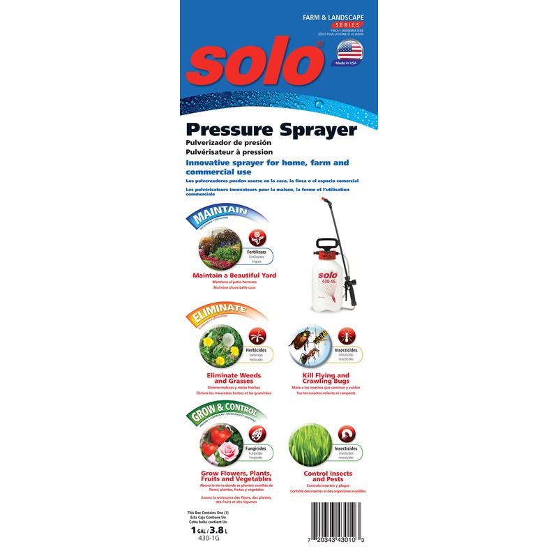 Solo 430-1G 1-Gallon Handheld Farm and Garden Sprayer, with Shut-off