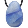 Lebensquelle Plus Blue Quartz Drop Pendant, Drilled Tumbled Stone Pendant