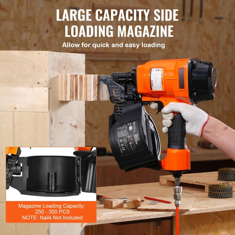 Coil Siding Nailer MCN70 1 3/4\" 2 3/4\" 15 Degree