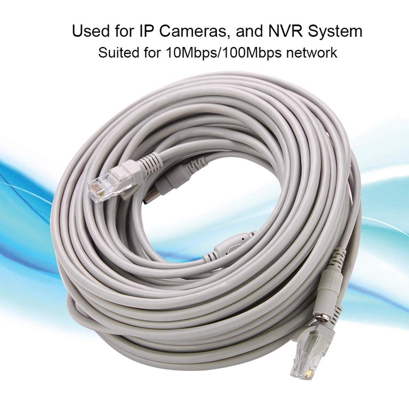Socobeta RJ45+DC Ethernet CCTV Cable for IP Cameras NVR System