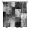 AMBZEK Grey Patchwork Shower Curtain - Modern Black and White