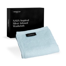 Miracle Made® - Paño de lavado – Azul cielo, 13 x 13 pulgadas, 100 % de fibra larga, con infusión de plata, ultra suave, resistente a la decoloración, muy absorbente, secado rápido