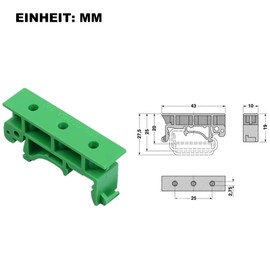 VZU 20-Piece DIN Rail Adapter Set, PCB DIN Rail Clamps, Shelly DIN Rail Holder with 40 Screws for 35 mm DIN Rail for Row Terminals, DIN Rail