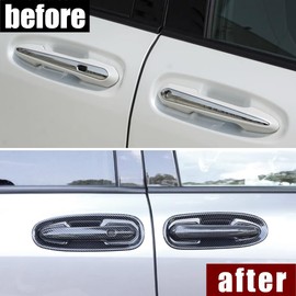 ERIDANUS Auto Accessories Fit for Toyota Sienna 2023 2022 2021 Door Handle Bowl Cover Molding Trim (Carbon Fiber Style) ABS 8 PCS