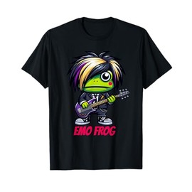 Emo Frog Playing Guitar Music Lover T-Shirt